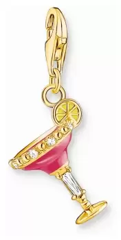 Thomas Sabo 1931-565-9 Red Cocktail Glass Charm Gold Jewellery