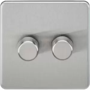 MLA Knightsbridge 2 Gang 2-Way 10-200W Trailing Edge Dimmer Brushed Chrome - SF2182BC