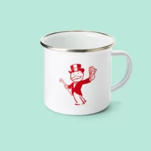 Monopoly Rise And Grind Enamel Mug White