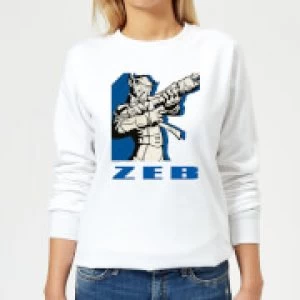 Star Wars Rebels Zeb Womens Sweatshirt - White - XS