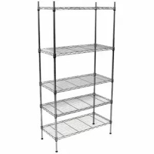 Oypla - 5 Tier Heavy Duty Steel Wire Rack Shelf Storage Shelving Unit 75x45x150cm