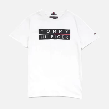 Tommy Hilfiger Boys' Logo T-Shirt - White - 10 Years