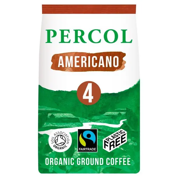 Percol Rich Americano Organic Ground Coffee, 200g