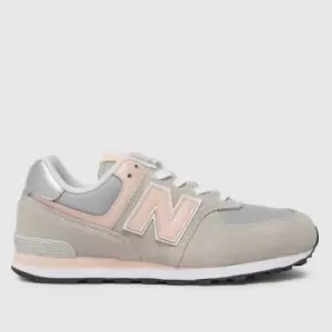 New Balance Light Grey 574 Girls Youth Trainers