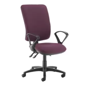 Dams MTO Senza Extra High Back Operator Chair with Fixed Arms - Diablo Pink