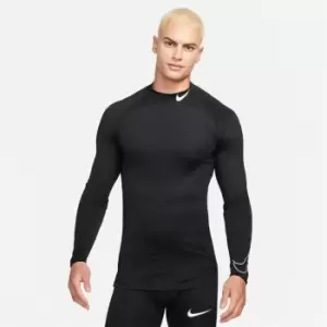 Nike M Training Dri-Fit Tight Mockneck Longsleeve, Black/White, Male, Tops & Sweaters, DD1986-010