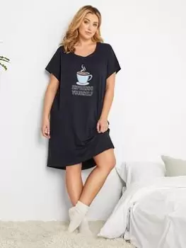 Yours Espresso elf Nightdress, Navy, Size 14-16, Women