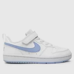 Nike White & Purple Court Borough Low Girls Junior Trainers