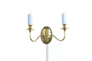 Georgian Polished Brass Candle Wall Lamp