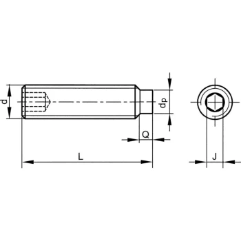 M10X12 Skt Set Screw - Dog Point (GR-45H) (14.9)- you get 10 - Qualfast