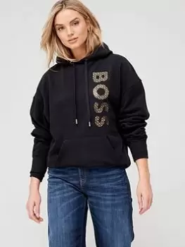 BOSS Foil Logo Hoodie - Black Size M Women