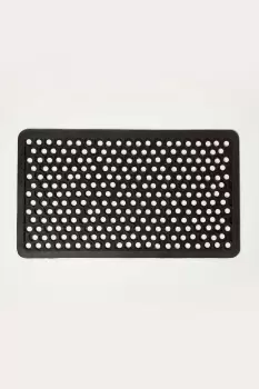 Set of 2 Honeycomb Black Rubber Door Mats