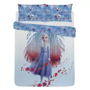 Frozen Autumn Leaf Duvet Cover Set (Single) (Blue/White/Red)