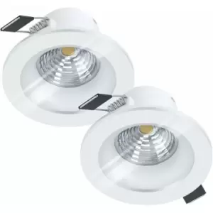 Loops - 2 pack Wall / Ceiling Flush Downlight White Recessed Spotlight 6W led