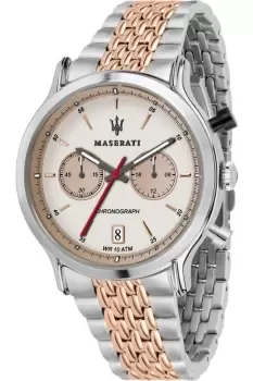 Gents Maserati Legend 42mm Chr Ivory Dia Bracelet Ss+Rg Watch