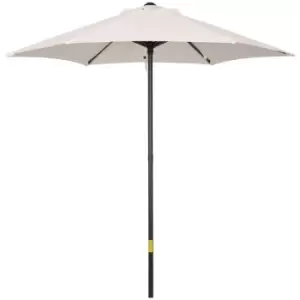 Outsunny 2M Parasol Patio Umbrella Outdoor Sun Shade With 6 Ribs - Cream White