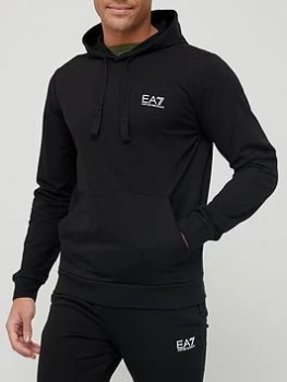 Emporio Armani EA7 Core ID Logo Pullover Hoodie Black Size L Men