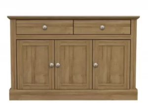 LPD Devon Oak 3 Door 2 Drawer Large Sideboard Flat Packed