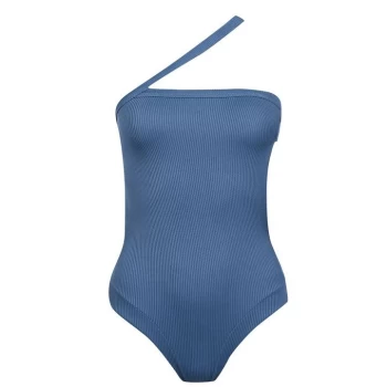 Firetrap Ribbed Swimsuit Ladies - Teal