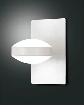 Mill LED Up & Down Wall Light White Glass