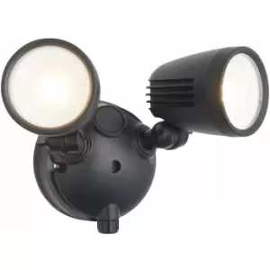 Loops - Twin Light Outdoor Adjustable Spot Light - 2 x 10W cct LED Module - Matt Black