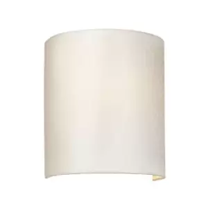 Cooper Small Curved Wall Light Polished Chrome Ivory Faux Silk Shade