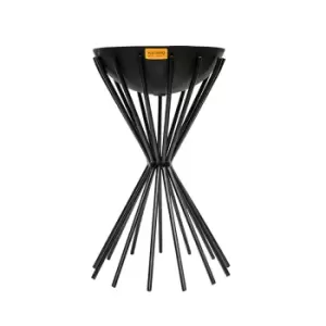 Ivyline Outdoor Tall Metal Dakota Fire Pit in Black