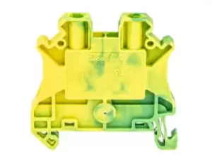 Phoenix Contact Green/Yellow UT 2.5-PE Earth Modular Terminal Block, 26 12 AWG, 0.14 4mm, ATEX