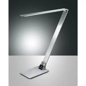 Fabas Luce Wasp Integrated LED Table Lamp Brushed Aluminum Glass