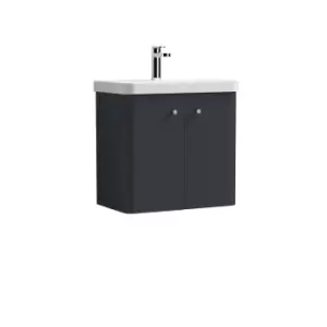 Nuie Core 600 Wall Hung 2-door Unit & Basin - Satin Anthracite