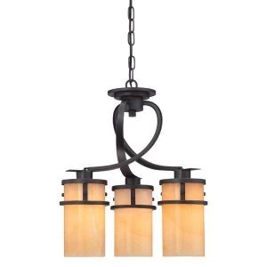 3 Light Cluster Pendant Chandelier Light Imperial Bronze, E27