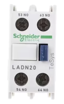 Schneider Electric TeSys Auxiliary Contact Block - 2NO, 2 Contact, Front Mount, 10 A