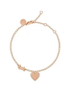 Radley Ladies 18Ct Rose Gold Plated Bobble Heart Bracelet