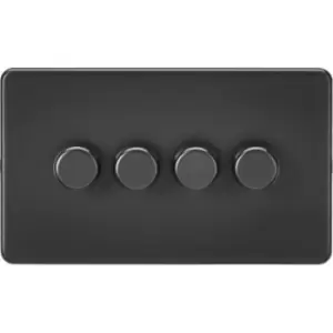 MLA Knightsbridge 4 Gang 2-Way 10-200W Trailing Edge Dimmer Matt Black - SF2184MBB