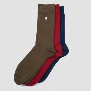 Barbour Mens 3 Pack Crest Socks - Navy - L