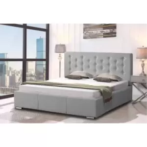 Envisage Trade - Pinia Upholstered Beds - Plush Velvet, Small Double Size Frame, Silver - Silver