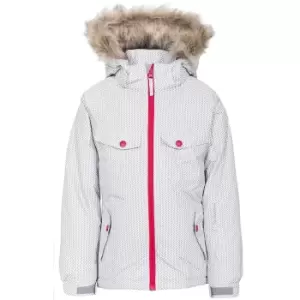 Trespass Girls Denia Touch Fastening Hooded Ski Jacket (5-6 Years) (Platinum Print)