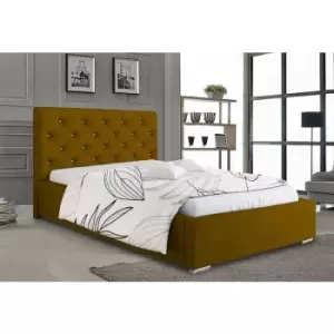 Envisage Trade - Hillary Upholstered Beds - Plush Velvet, King Size Frame, Mustard - Mustard