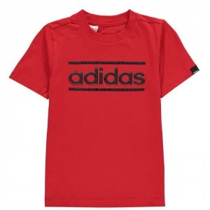 adidas Classic Logo T-Shirt Junior Boys - Red/Black