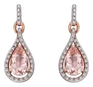 Elements Gold GE2272P 9k Rose Gold Morganite And Diamond Jewellery