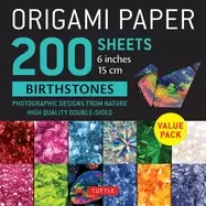 origami paper 200 sheets birthstones 6 15cm photographic designs from natu