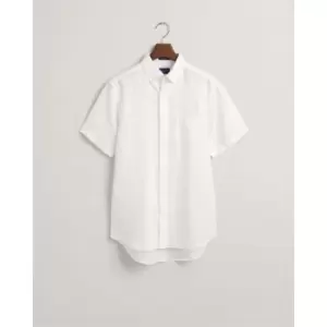 Gant Reg Linen Ss Shirt White S - White