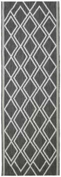 Homemaker Indoor Outdoor Diamond Runner - 200x67cm - Grey