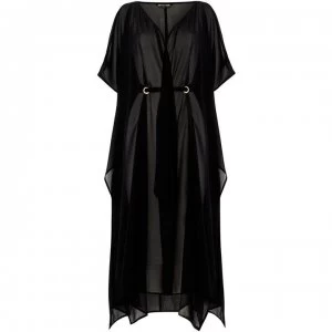 Biba Cold shoulder Black chiffon kaftan - Black