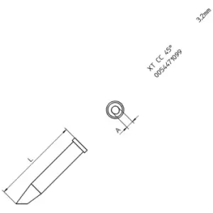 Weller T0054471099 XT CC Soldering Tip 45° Round Bent 3.2mm