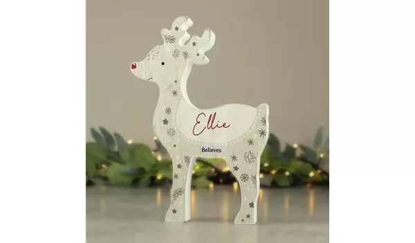 Personalised Memento Company Personalised Message Red Nosed Reindeer Christmas Decoration