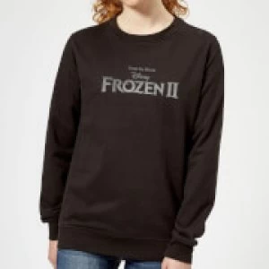 Frozen 2 Title Silver Womens Sweatshirt - Black