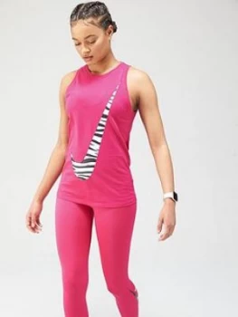 Nike Training Dri-FIT Cotton Icon Clash Dry Tank Top - Pink, Size XS, Women