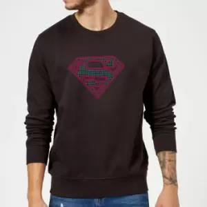 Justice League Superman Retro Grid Logo Sweatshirt - Black - M - Black