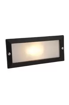 Brick 1 Light Outdoor Light Outdoor Without Louvre Black Opal Glass IP54 E27